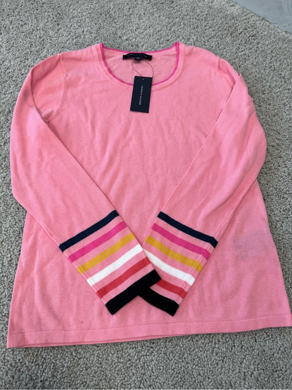 Tommy Hilfiger Pink long Sleeve Crewneck Top